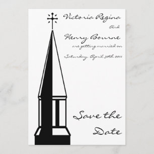 Invitation de sauvegarde de la date du clocher de 