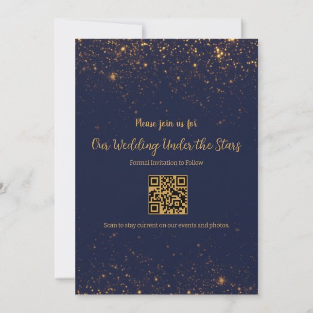 Invitation de sauvegarde de mariage sous les étoil (Dos)
