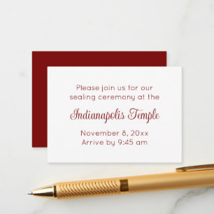 Invitation de scellement de temple de script rouge
