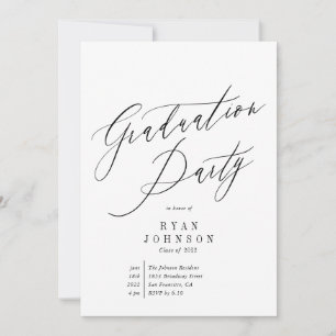 Invitation de script minimaliste de la fête de gra