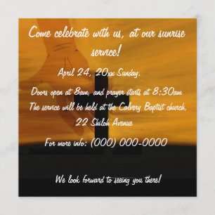 Invitation de service de lever de soleil de Pâques