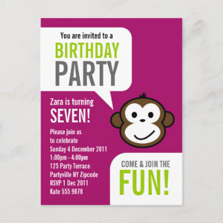 Invitation de Singe Cheeky 2 [violet]