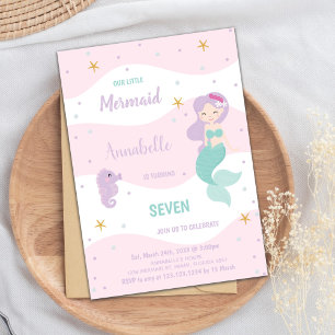 Invitation de sirène du septième anniversaire