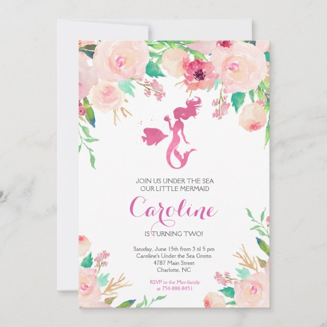 Invitation De Sirène Sous L'Invitation De La Mer (Devant)