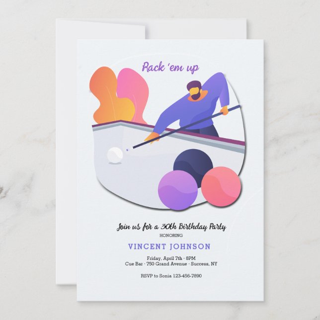 Invitation de snooker (Devant)