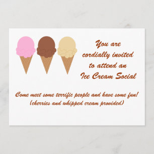 Invitation de Social de crème glacée