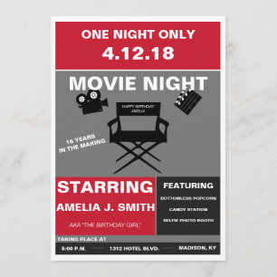 Invitation de soirée cinéma