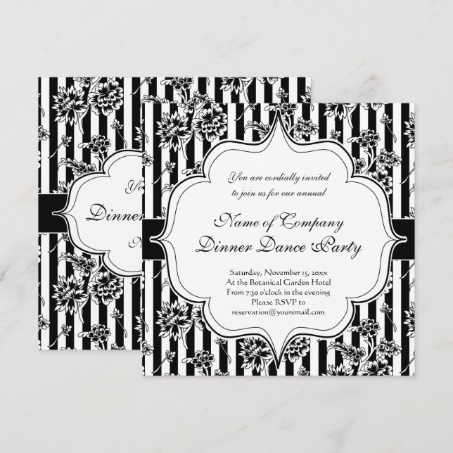 Invitation de soirée dansante élégante en tenue de (Devant / Derrière)