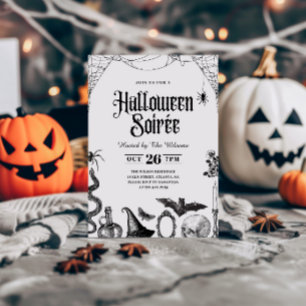 Invitation de soirée d'Halloween pour adulte crâne