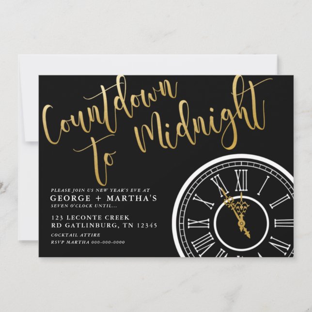 Invitation de soirée du Nouvel An EDITABLE (Devant)