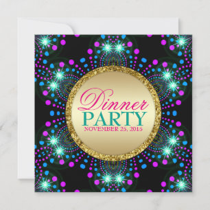 Invitation de soirée magique avec éclat sous black