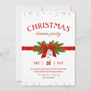 Invitation de soirée minimaliste de noël