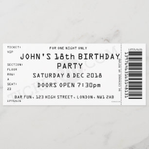 Invitation de soirée personnalisée pour un concert