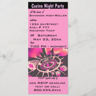 Invitation de soirée Pink Casino