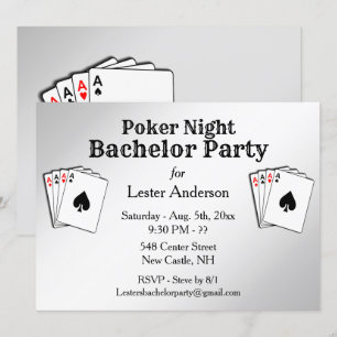 Invitation de soirée poker avec titre personnalisé