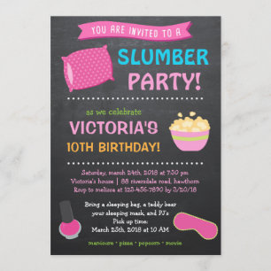 Invitation de soirée pyjamas/invitation de