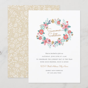 Invitation de solstice d'été de Garden Wreath