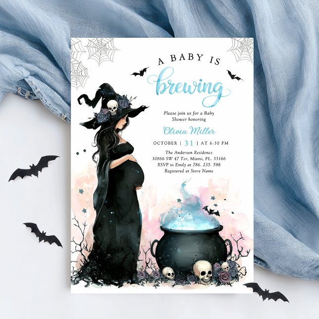 Invitation de sorcière Baby shower Halloween (Créateur téléchargé)