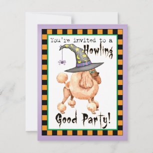 Invitation de sorcière de caniche de jouets
