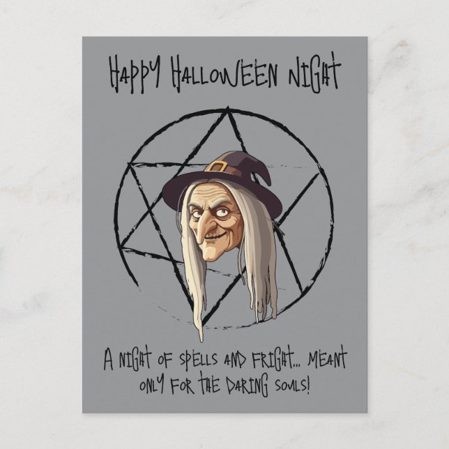 🧙‍♀️ Invitation de sorcière effrayante pour Hallo (Devant)