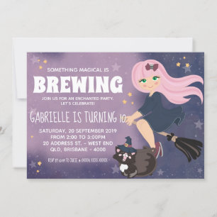 Invitation de sorcière enchantée