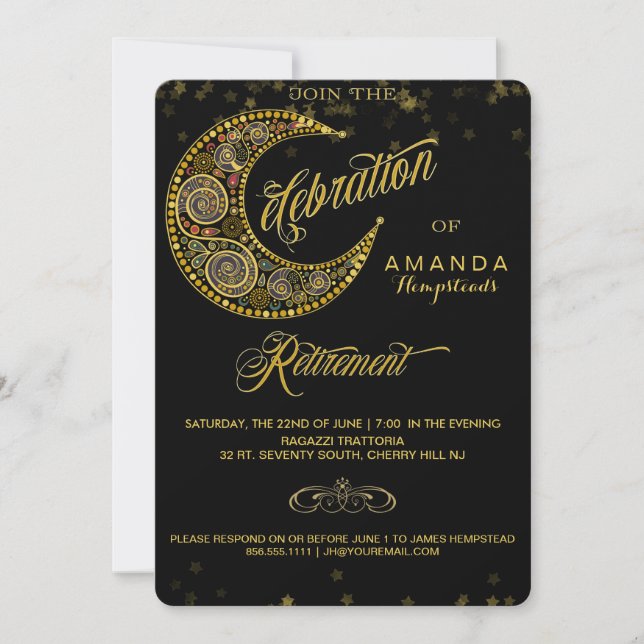 Invitation de Starry Glitz Retirement Party (Devant)
