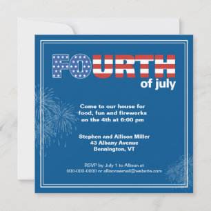 Invitation de Stars and Stripes et de Fireworks Pa