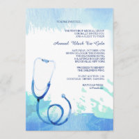 Invitation de stéthoscope d'aquarelle