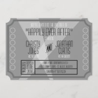 Invitation de style billet de vieux Hollywood