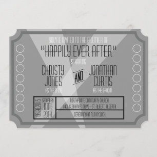 Invitation de style billet de vieux Hollywood