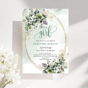 Invitation de style verdure verte poussiéreuse C'e