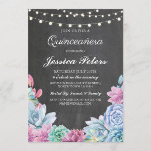 Invitation de Succulents de pastels de partie de