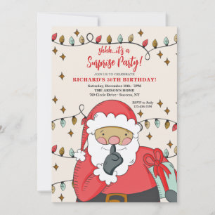 Invitation de Surprise Party Père Noël