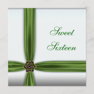 Invitation de sweet sixteen de bijou de vert vert