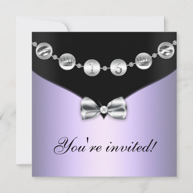 Invitation de Sweet sixteen de charme à armure dor (Devant)