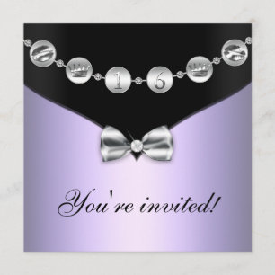 Invitation de Sweet sixteen de charme à armure dor
