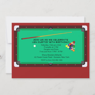 Invitation de table de billard