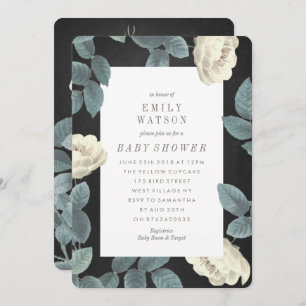 Invitation de tableau de bord à fleurs de rose bla