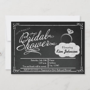 Invitation de tableau noir de craie de douche de m