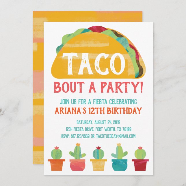 Invitation de Taco Bout (Devant / Derrière)