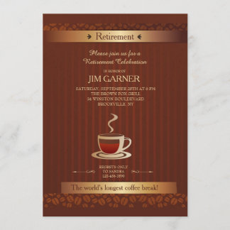 Invitation de tasse de café de retraite