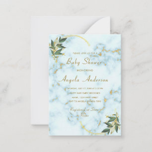 Invitation de Template de Baby Shower en Marbre Bl