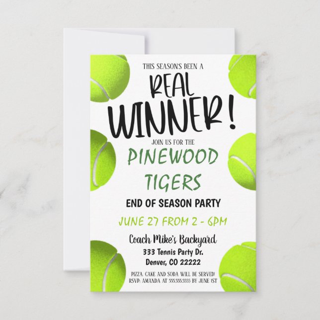 Invitation De Tennis (Devant)