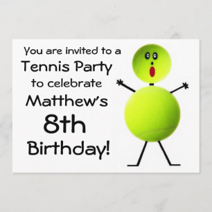 Invitation de Tennis Party Anniversaire