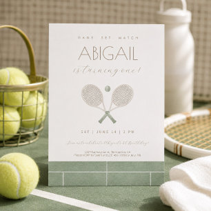 Invitation de tennis Sage Green Game Set Match