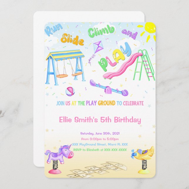 Invitation de terrain de jeu (Devant / Derrière)