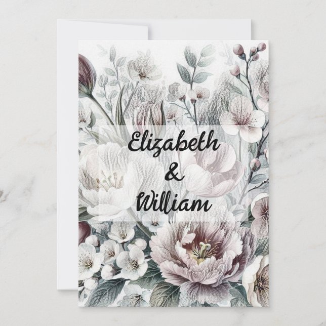 Invitation de texte calligraphie minimaliste (Devant)