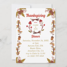 Invitation de Thanksgiving