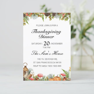 Invitation de Thanksgiving