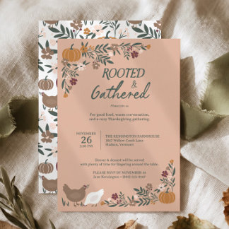 Invitation de Thanksgiving à la ferme rustique ave